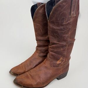 Mens Durango Brown Distressed Leather Slouch western Cowboy SW542 Boots Sz 11.5D